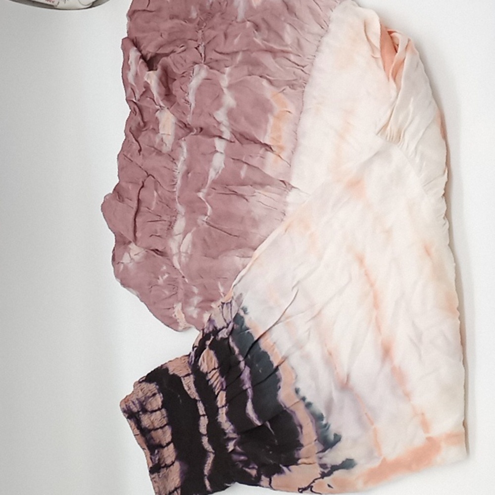 Raviya Tiered Tie Dye Swim Cover-Up Maxi Dress Black Pink